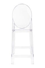 KINGHOME Barová stolička VICTORIA 65 cm - priehľadná - polykarbonát