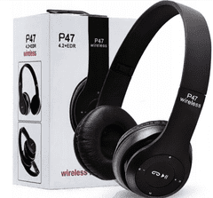 slomart P47 Multifunkčné bezdrôtové slúchadlá Bluetooth MP3 čierne