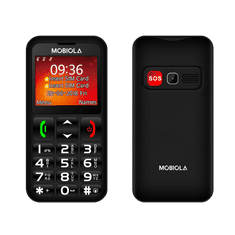 Mobiola MB700 Senior, jednoduchý mobilný telefón pre seniorov, SOS tlačidlo, nabíjací stojan, 2 SIM, čierny
