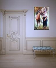 Peknastena Obrazy na stenu - Olejomaľba Dievčatko a poník 70x50cm