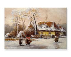 Peknastena Obrazy na stenu - Maľba Zimná dedina 70x50cm