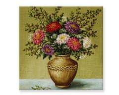 Peknastena Obrazy na stenu - Olejomaľba Kvety v hlinenej váze 40x40cm