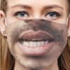 ALI  02U Zábavná maska na tvár 3D potlač - úsmev s fúzy