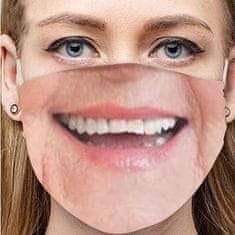 ALI  02C Zábavná maska na tvár 3D potlač - úsmev