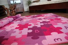 Dywany Lusczów Detský koberec PUZZLE fialový, velikost 150x350