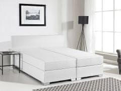 Beliani Kontinentálna posteľ biela ekokoža 140x200 cm PRESIDENT