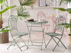 Beliani Sada 2 zelených skladacích záhradných stoličiek TRENTO
