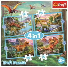 Trefl Puzzle Jedineční dinosaury 4v1 (12,15,20,24 dielikov)