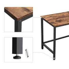 Houseland Rohový stôl SARAH hnedý/čierny