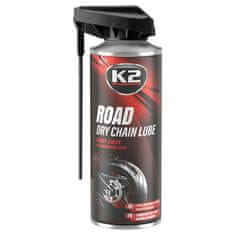K2 K2 ROAD DRY CHAIN LUBE 400 ml - suché mazivo na reťaze motocyklov