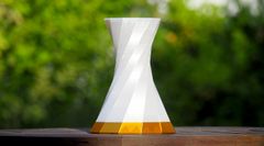 3D Special Svadobná váza v bielo zlatom prevedení s metalickým efektom