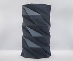 3D Special Váza s lowpoly vzorom a metalickým efektom, strieborná