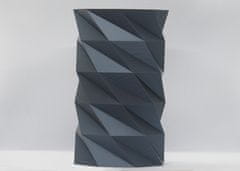 3D Special Váza s lowpoly vzorom a metalickým efektom, strieborná