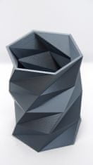 3D Special Malá váza s lowpoly vzorom a metalickým efektom, strieborná