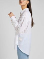 Lee Biela dámska voľná košeľa s predĺženou zadnou časťou Lee L
