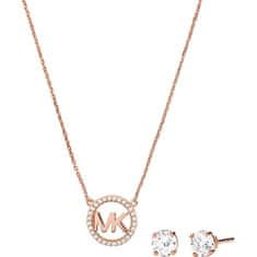 Michael Kors Bronzová súprava strieborných šperkov MKC1260AN791 (náhrdelník, náušnice)