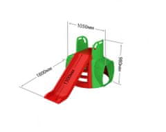 Doloni Šmýkačka s tunelom 130 cm Zeleno-červená
