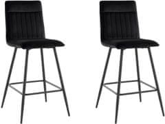 Danish Style Barová stolička Zelta (SADA 2 ks), zamat, čierna