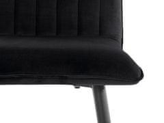 Danish Style Barová stolička Zelta (SADA 2 ks), zamat, čierna