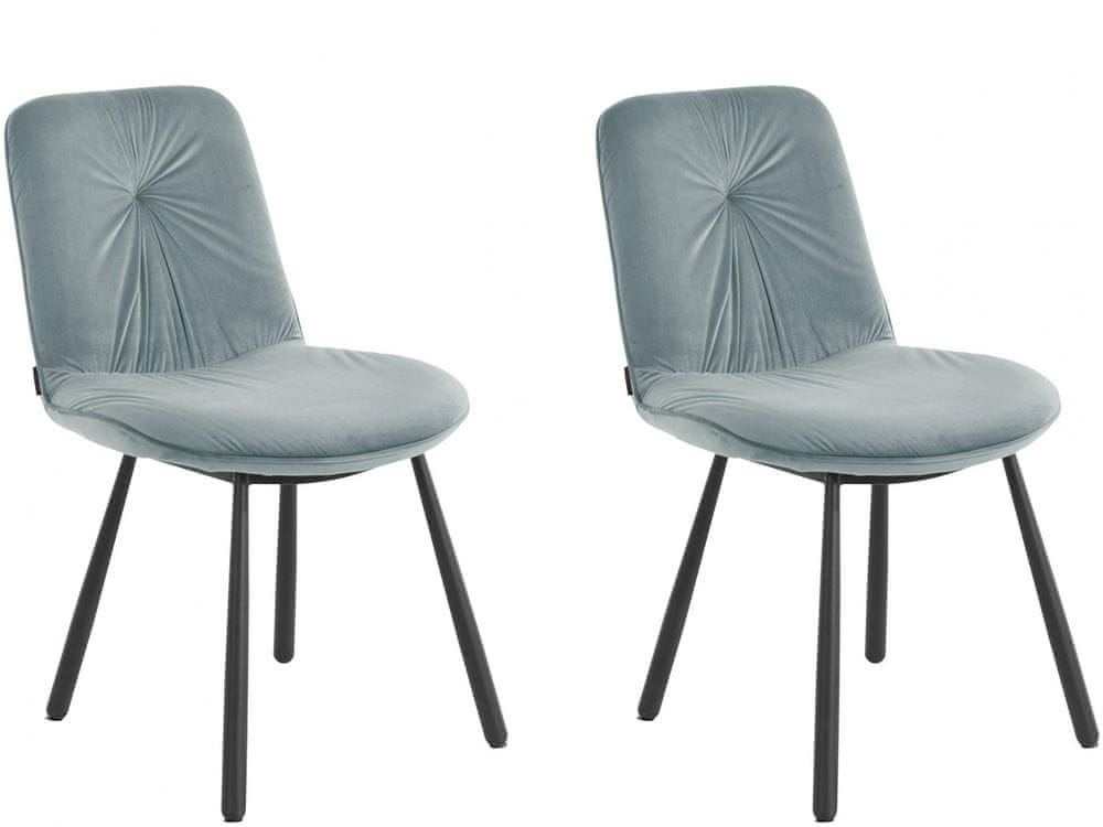Danish Style Jedálenská stolička Mirinda (SADA 2 ks), zamat, šedá