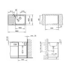 Teka TEKA Classic Max Nerezový drez 1B1D 86 P+EM56440T 11119200 - Teka