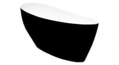 Besco KEYA 1650x700 mm, čierna / biela farba VANSAP16BW vaňa voľne stojaca z liateho mramoru - Besco