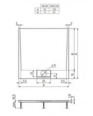 Teiko DANTE-K Sprchová vanička 90x90x3, liaty mramor biela - Teiko