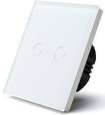 iQtech vypínač Millennium NoN Zigbee, 2× Smartlife, biely