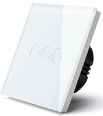 iQtech vypínač Millennium NoN Zigbee, 3×, Smartlife, biely