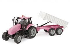 Kids Globe 25 cm kovový traktor so zotrvačníkom a batériou so svetlom a zvukom v krabici