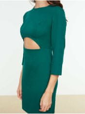 Trendyol Zelené puzdrové šaty s prestrihom Trendyol S
