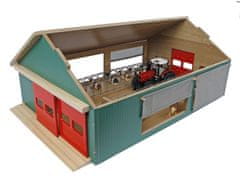 Kids Globe Poľnohospodárska stajňa pre kone drevená 64x42x26,5 cm 1:32 v krabici