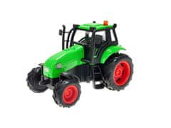 Kids Globe Poľnohospodársky traktor kovový 11 cm na zotrvačník na batériu so svetlom a zvukom v krabici