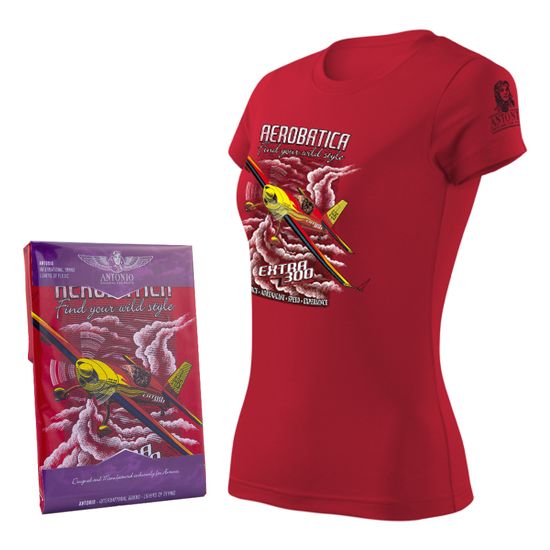 ANTONIO Dámske tričko s akrobatickým špeciálom EXTRA 300 RED (W)