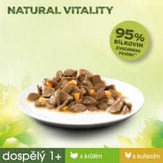 Natural Vitality kapsičky s morčacím s kuracím mäsom pre dospelé mačky 12× (6×50 g)