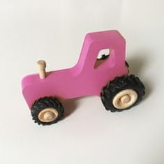 Fraise et Bois Malý drevený traktor Joseph - ružový