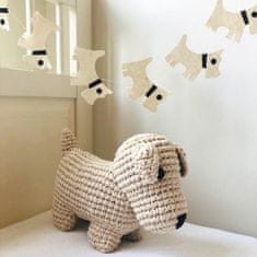 Luna-Leena Kids Odolný veľký pes Bobby z bavlny - sivobiely 