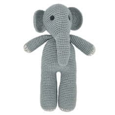 Luna-Leena Kids udržateľný slon Max z organickej bavlny - mäkká hračka - sivá 