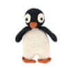 Luna-Leena Kids Odolný tučniak Olivia z organickej bavlny - mäkká hračka - krémová s čiernou 