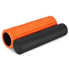 Spokey MIXROLL 2v1 Súprava masážnych fitness valcov, 45 cm, oranžová