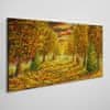 Obraz na plátně Obraz na plátně Maľovanie lesa jesenné príroda 100x50 cm