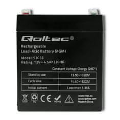 Qoltec Batéria AGM | 12V | 4,5Ah | max. 67,5A