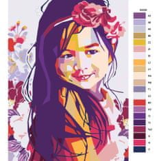Malujsi Maľovanie podľa čísel - Dievčatko v ružovom - 80x120 cm, bez dreveného rámu