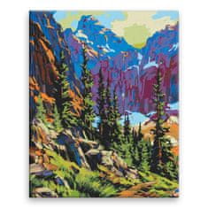 Malujsi Maľovanie podľa čísel - Farebné hory - 40x50 cm, bez dreveného rámu