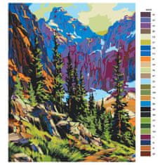Malujsi Maľovanie podľa čísel - Farebné hory - 80x100 cm, bez dreveného rámu