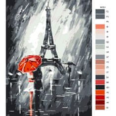 Malujsi Maľovanie podľa čísel - V daždi pod Eiffelovou vežou - 80x120 cm, bez dreveného rámu