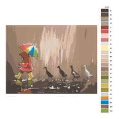 Malujsi Maľovanie podľa čísel - V nečase s kačkami - 80x60 cm, plátno vypnuté na rám