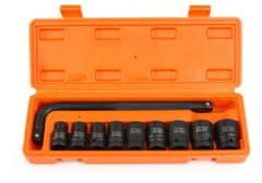 BJC Nástrčné hlavice 10-24mm, 1/2", sada 10ks, CrMo, 6-hran v kufri M58235