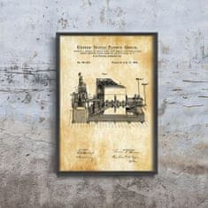 Vintage Posteria Plagát do izby Plagát do izby Patent Edison Electric Generator A3 - 29,7x42 cm