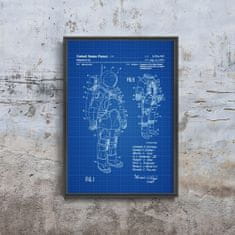 Vintage Posteria Plagát Plagát Kozmický skafander Apollo Patent Astronaut A2 - 42x59,4 cm